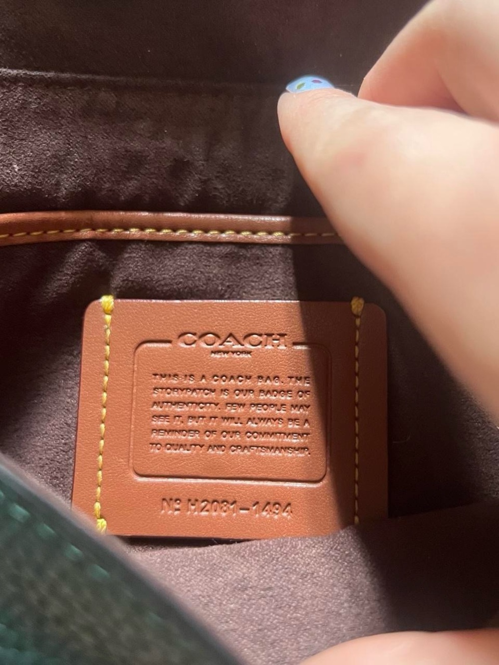 Coach Crosstown Leather Crossbody Bag in Teal with Chain Strap - Picture 4 of 8